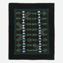 Mennonite, Bowtie variation quilt, pieced and quilted fabrics