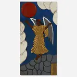 Leroy Almon, Angel, 1990, carved and painted wood relief