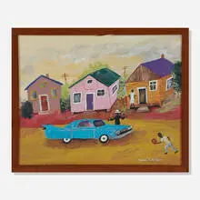 Howard McClain, A Player Comes to Visit, acrylic on canvas board