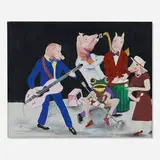 Howard McClain, Freddie the Frog and the Slamming Swines Who are Jamming / Froggie Freddie and the Pigs of Harmony, 2017, acrylic on canvas