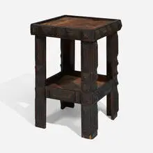Tramp Art, Occasional table, layered and chip-carved wood