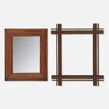 Tramp Art, Frames, set of two, wood, varnish, mirror