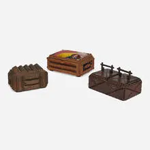 Tramp Art, Boxes, collection of three, wood and varnish