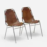 Charlotte Perriand, dining chairs from Les Arcs, pair
