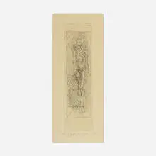 Nu de face by Alberto Giacometti, 1955, etching, sold Nov 2020