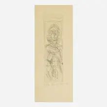 Annette de face by Alberto Giacometti, 1955, etching on paper, sold Nov 2020