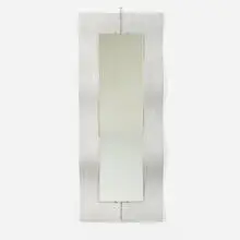 mirror by Lorenzo Burchiellaro, c. 1970, aluminum, mirrored glass, chrome-plated steel, sold Nov 2020
