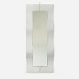 Lorenzo Burchiellaro, mirror, c. 1970, aluminum, mirrored glass, chrome-plated steel