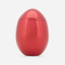 Cracked Egg by Jeff Koons, 2008, aluminum with red glaze, sold Nov 2020