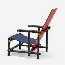 Red Blue chair by Gerrit Rietveld, lacquered wood, sold Nov 2020
