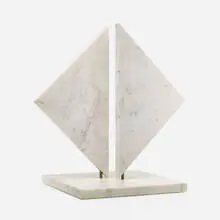 Untitled (kinetic sculpture) by Hanna Eshel, c. 1975, Carrara marble, brass, sold Nov 2020