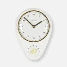 Max Bill, wall clock and timer, 1954, glazed porcelain, glass, aluminum, enameled aluminum