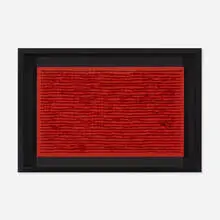 Tableau clous by Bernard Aubertin, 1970, nails, wood, paint, sold Nov 2020