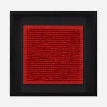 Tableau clous by Bernard Aubertin, 1970, nails, wood, paint, sold Nov 2020