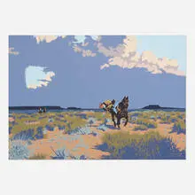 William Schenck, The Land Is No Good When Lead Is Flyin' Over It, 1986, oil on canvas