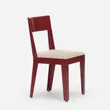 chair for Martel de Janville Sanatorium, Plateau d'Assy by Jules Leleu and Jean Prouvé, 1935, enameled steel, upholstery, sold Nov 2020