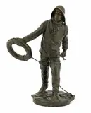Henryk Kossowski, Henryk Kossowski (Polish, 1855, a bronze and patinated sculpture of a lifeboatman