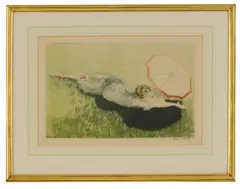 Untitled by Louis Icart, 1925, 1925 signed drypoint etching, sold Jul 2021