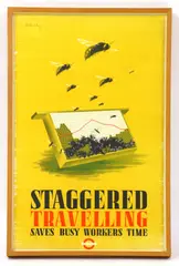 Patrick 'Pat' Keely, Patrick 'Pat' Keely (1901-1970) 'Staggered Travelling Saves Busy Workers Time' a poster