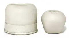 Dan Kelly, Dan Kelly (b.1953), two white glazed vases