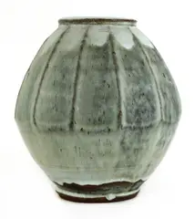 Mike Dodd (b.1943) by Mike Dodd, a stoneware faceted vase, sold Jul 2021