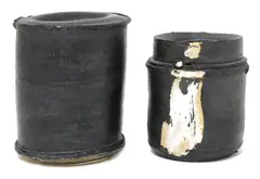 Dan Kelly, Dan Kelly (b.1953), two stoneware black-glazed vases