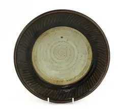 David Leach, David Leach (1920-2005), the rim with incised spiralling decoration with a tenmoku glaze