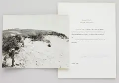 Douglas Huebler, Location Piece #4, Fisher Beach, Cape Cod, Massachusetts, August 1968, photograph is titled