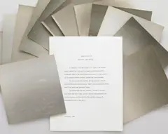 Douglas Huebler, Location Piece #1, New York - Los Angeles, February 1969, typed project statement on paper, 13 black and white photographs, and an American Airlines system map