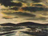 Wayne Thiebaud, Yellow Sky, 1950, watercolor on paper