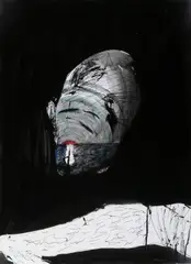 Red Sun by Nathan Oliveira, 1969, acrylic and ink on paper, sold Nov 2007