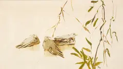 Two birds by Viola Frey, oil on canvas, offered Nov 2007