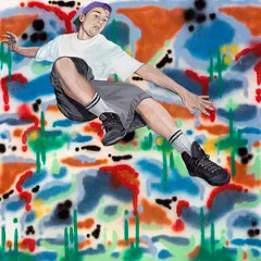 Sandow Birk, Noillie Nose Grind (Skater #3), 1994, acrylic and spray paint on canvas