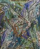 Charles A. Arnoldi, Untitled, 1987, monotype with oil on linen on panel