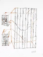 Craig Kauffman, Untitled, 1988; Untitled, 1988 (2), ink on paper