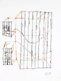 Craig Kauffman, Untitled, 1988; Untitled, 1988 (2), ink on paper