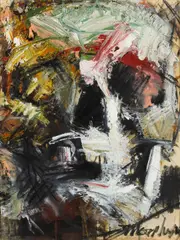 Jim Morphesis, Untitled (Skull Study), oil, magna, charcoal and pastel on paper
