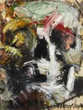 Jim Morphesis, Untitled (Skull Study), oil, magna, charcoal and pastel on paper