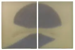 Hap Tivey, Ashanti Arch (Silver), 1980 (diptych), acrylic on canvas with plastic screen