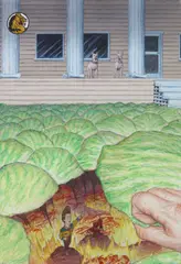 Jim Shaw, Dream Object (After Searching for an Experimental Movie ...), 1998, gouache on ragboard mounted on plywood