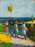 Dennis Hare, Walkway (from the Venice Beach series), oil and plastic on canvas
