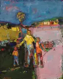 (n & a) Dennis Hare, Playday (from Venice Beach series), 2006, arcylic and paper on canvas