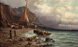 John, Bringing the Boats Ashore, oil on canvas