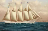 William Edgar, Schooner Mahukona in Full Sail, oil on canvas on board