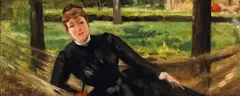 James Carroll Beckwith, Hammock in the Shade, oil on canvas on board