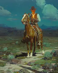 Frank Tenney Johnson, Under the Open Sky, 1936, oil on masonite