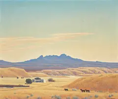 Edith Anne Hamlin, Arizona Grasslands, oil on canvas on masonite