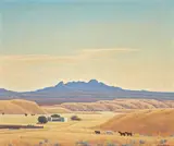 Edith Anne Hamlin, Arizona Grasslands, oil on canvas on masonite