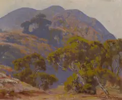 Carl Redin, New Mexico Hills, oil on canvas on board
