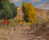Sheldon Parsons, A Lane in Santa Fe, 1929, oil on board